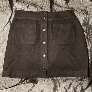 Gap snap-front mini skirt, heathered wool, sz 6